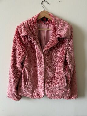 Vintage Y2K Gallery Pink Faux Shearling Teddy Jacket